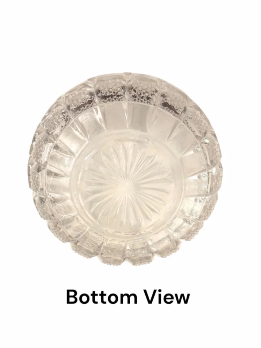 Antique EAPG Diamond Panel Uranium Glass Nappy Dish – Starburst Base – c.1890